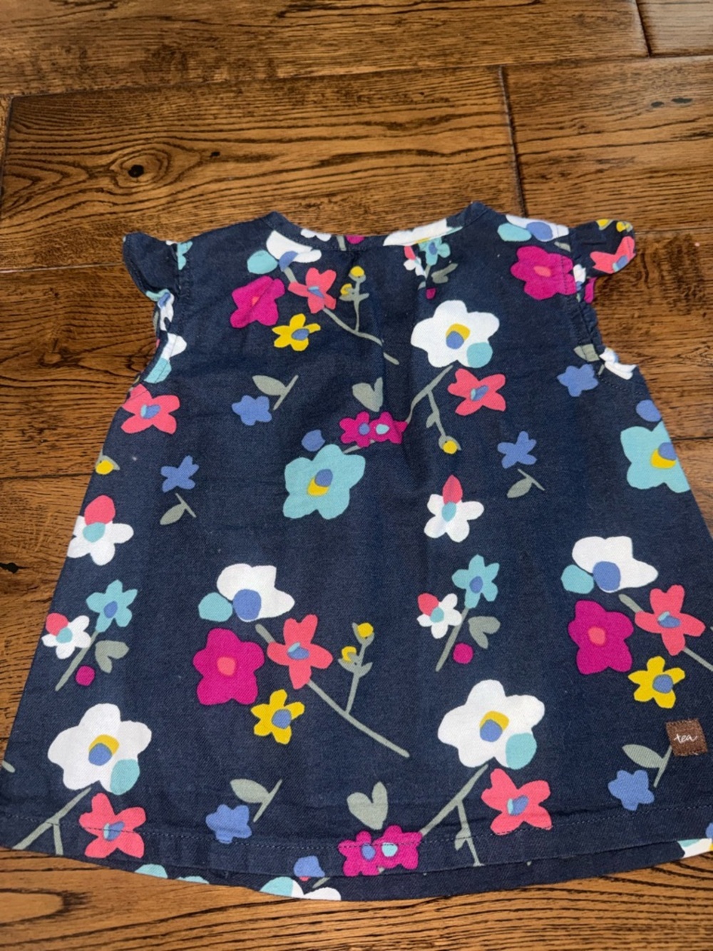 Tea Blue Flower Dress Size 12/18 Month - Picture 3 of 3